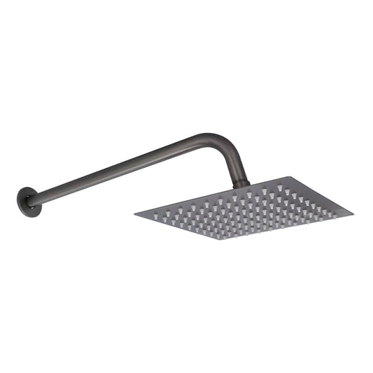 Regadera Cuadrada 8" Brazo y Chapetón Grafito Dica 4518C.3