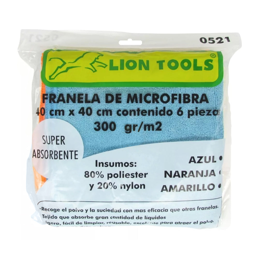 Franela Microfibra Lion Tools 0521 40 X 40 Cm