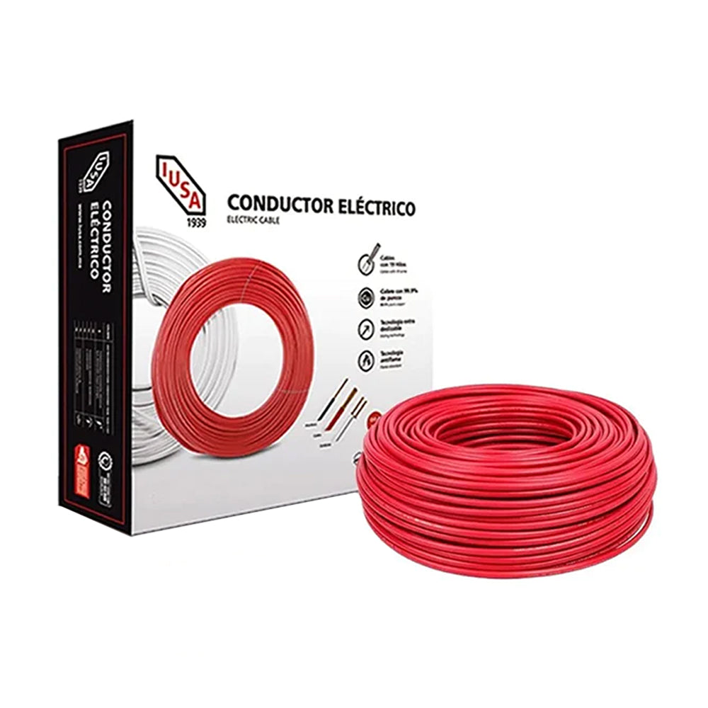 Cable Sencillo Iusa 399330  #10 Rojo (Metro)