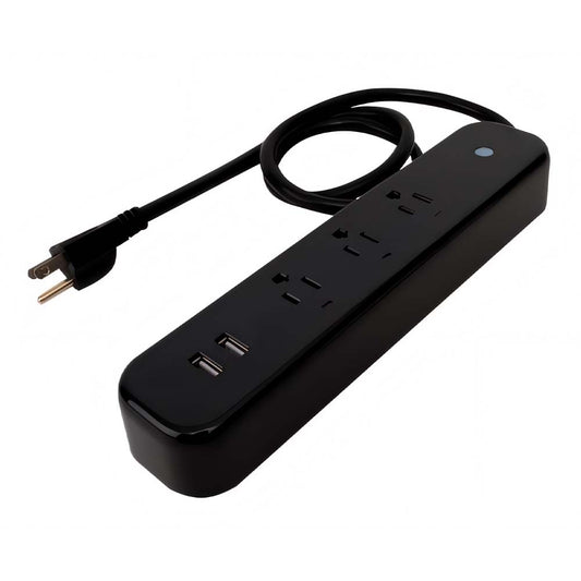 Barra Multicontacto Inteligente Negro C/ Usb Y Wifi Iusa 619101