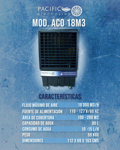 Aerocooler Evaporativo Mod. ACO 18M3