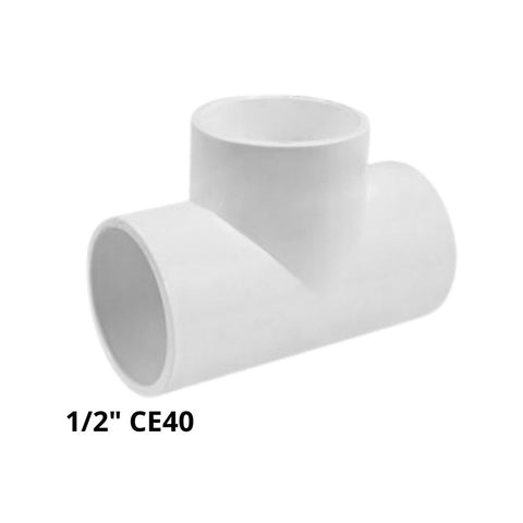 TEE PVC CE40 1/2" X 1/8" ROSCA CENTRAL
