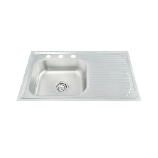 Fregadero Inox Tina Sencilla Escurridor Derecho Meer Tsed8050 80 X 50 X 15 Cm