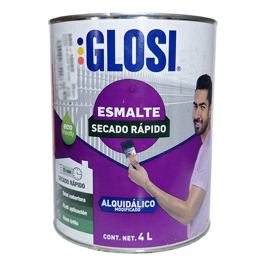 Esmalte Secado Rapido Glosi SRG-10993 Negro Brillante 4 Lt