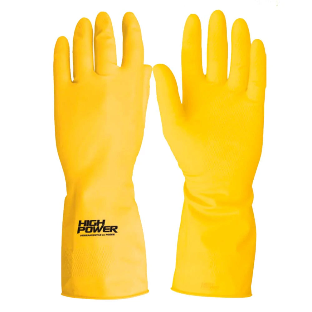 Guante Látex Amarillo High Power GL-6009 Mediano | Plomosa