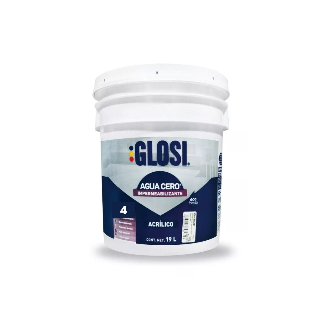 Impermeabilizante Blanco Glosi 4 Años Cubeta 19 Lt