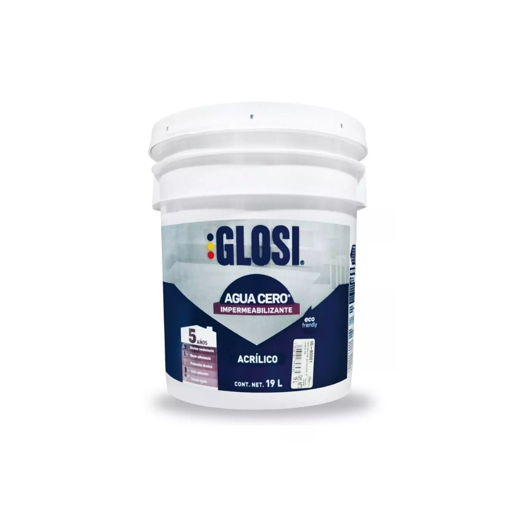 Impermeabilizante Blanco Glosi 5 Años Cubeta 19 Lt