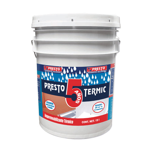 Impermeabilizante Presto Termic Blanco 5 Años 19 Lt Blanco