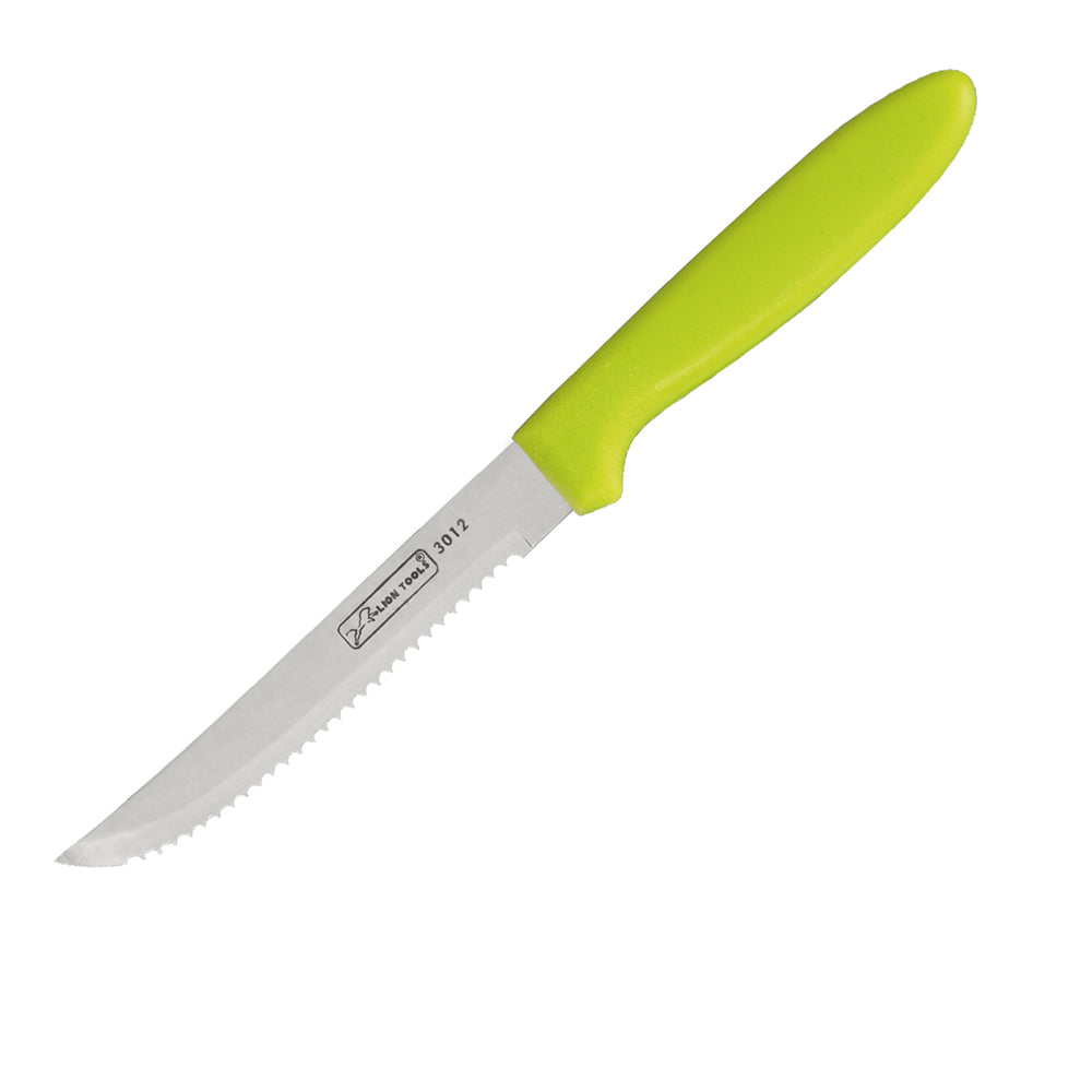 Cuchillo Steak Sierra Lion Tools 3012 Mango Plastico Verde