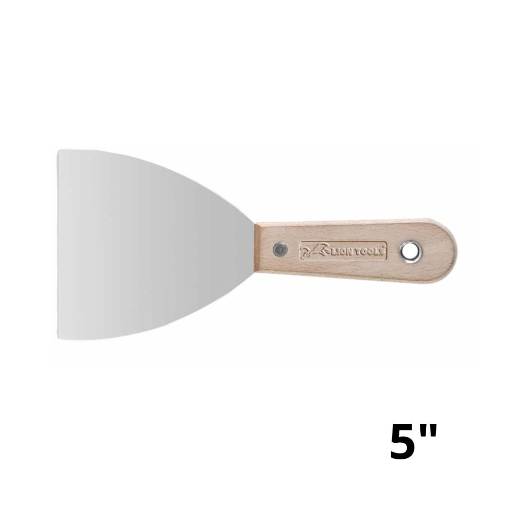 Espatula Mango Madera Acero Inox Flexible 5" Lion Tools 2135