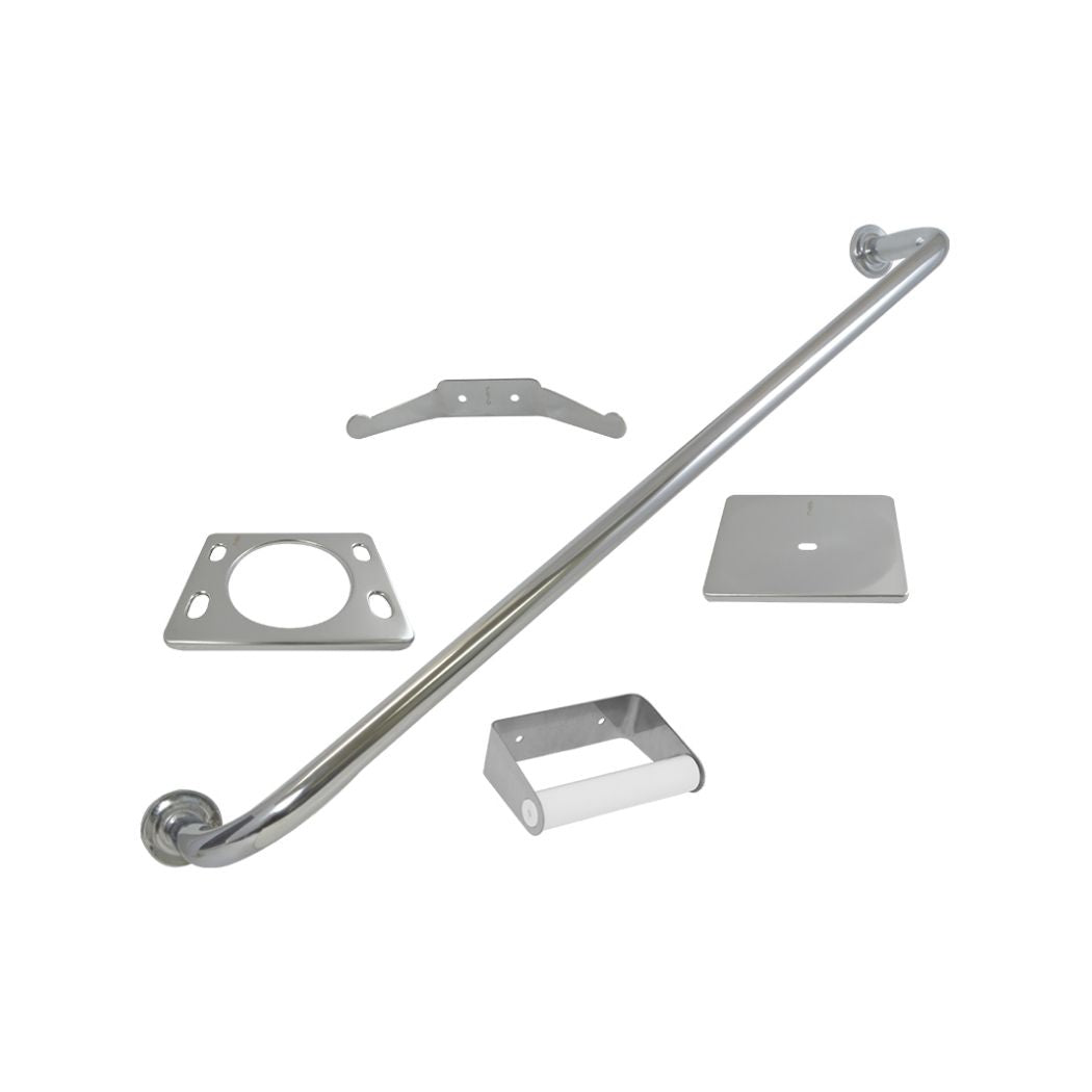 Kit De Accesorios Para Puertas De Baño - Bisagra, Manija 180°, Acero Inoxidable, Para Particiones De Baño Público