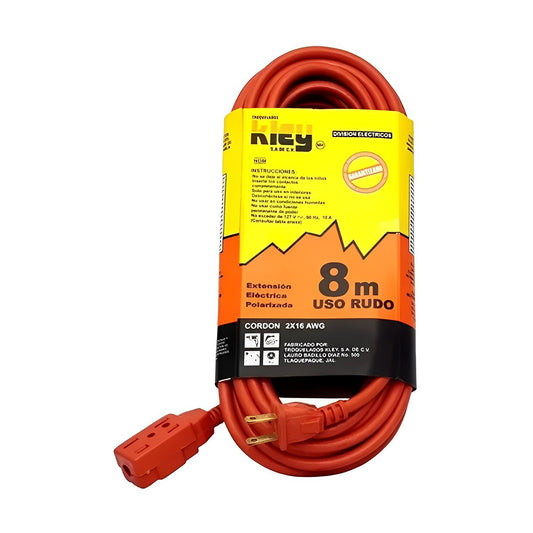 Extension Electrica Kleiman Ext-020 (8 Mt) Uso Rudo Naranja