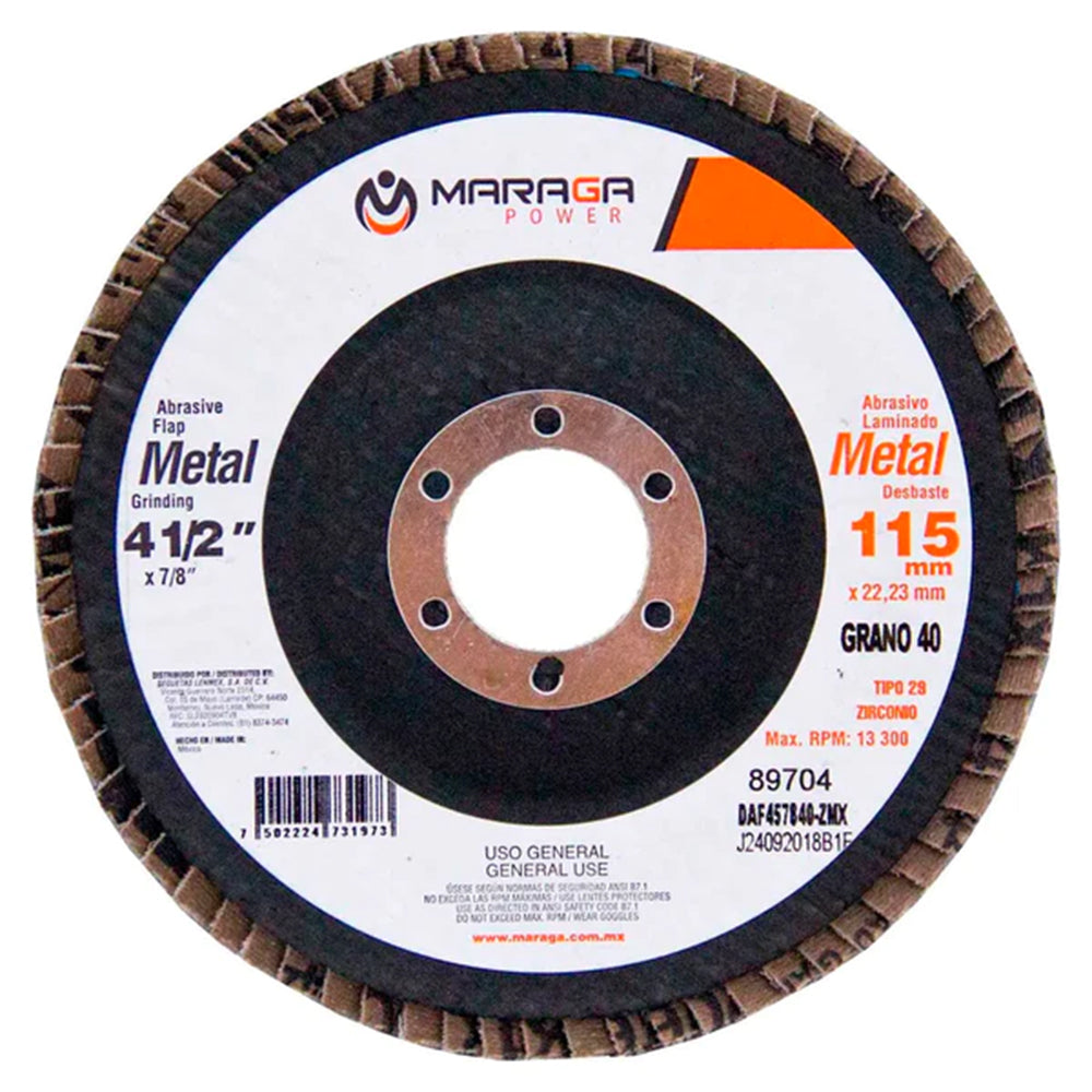 Disco Laminado Maraga (Flap) 41/2" Gr. 40 Tipo 29