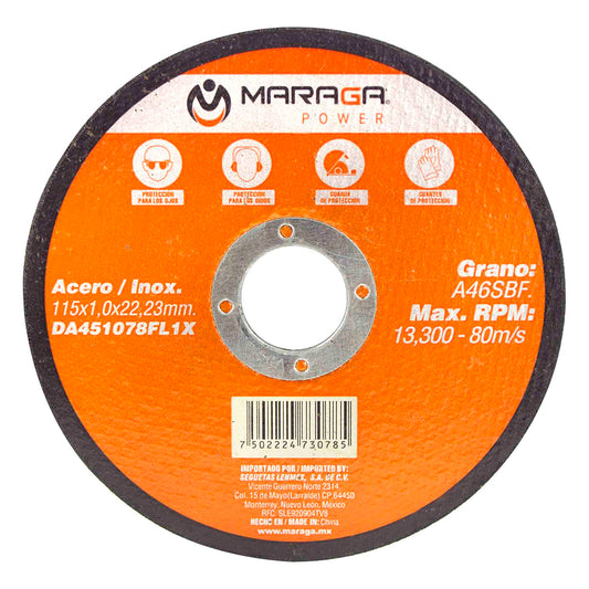 Disco Corte Metal 41/2" Maraga