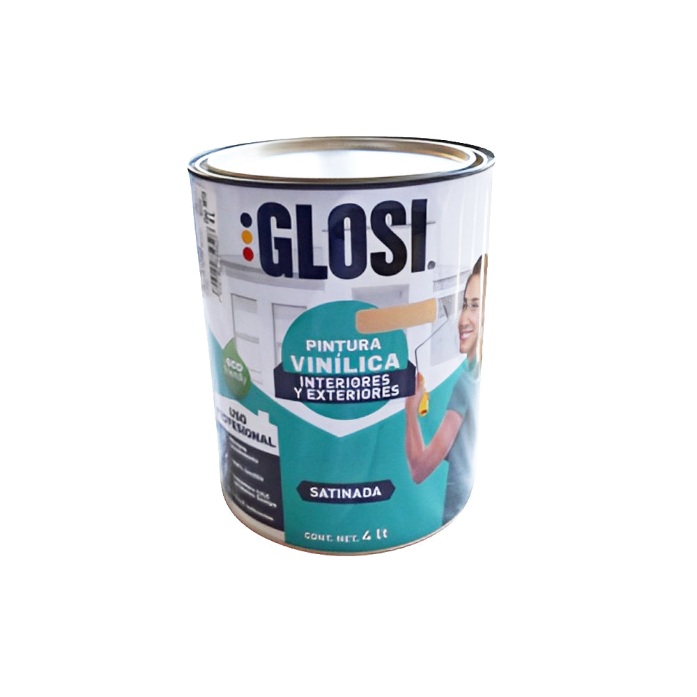 Pintura Vinilica Glosi Uso Profesional Negro 4 Lt