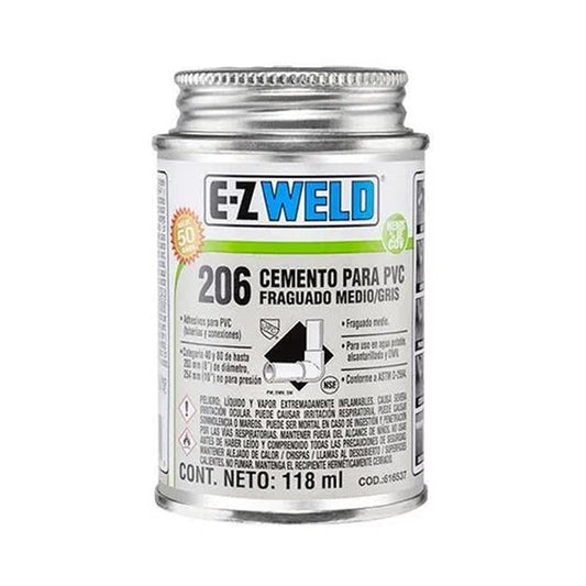 Pegamento E-Z Weld 206 C-80 1/4 Lt Gris