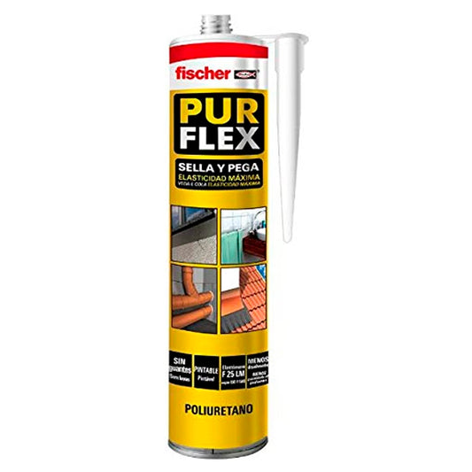 Sellador Poliuretano Fischer Purflex 300 Ml Gris