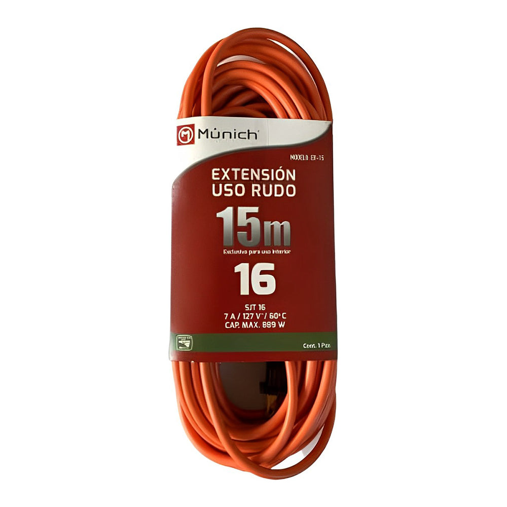 Extension Electrica Naranja Uso Rudo Munich Er-15 (15 Mt)