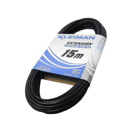 Cable Coaxial Rg59 Armado C/ Campanas Integradas (15 Mt) Kleiman Cab-015