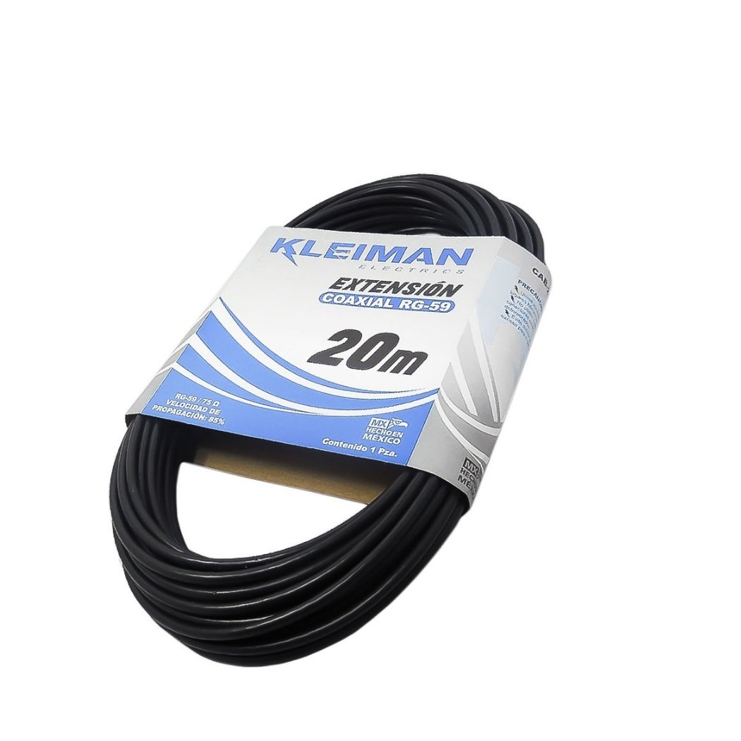 Cable Coaxial Rg59 Armado C/ Campanas Integradas (20 Mt) Kleiman Cab-020