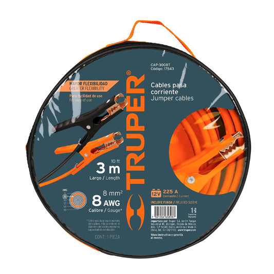 Cables Pasa Corriente Truper 17543 3M Calibre 8 Awg