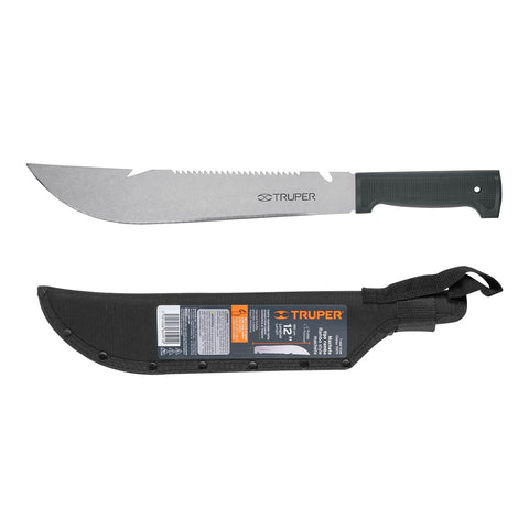 Machete Rambo 12" Cacha Negra C/ Funda Truper 15870